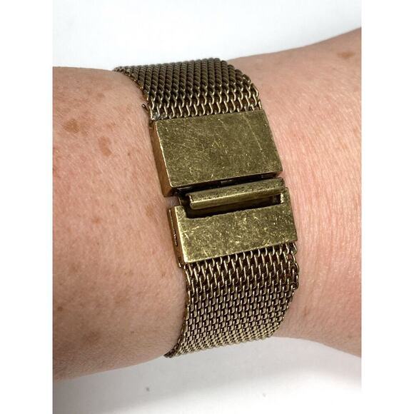 J Crew Bracelet Mesh Brass Tone Vintage 6.25” - Picture 8 of 12